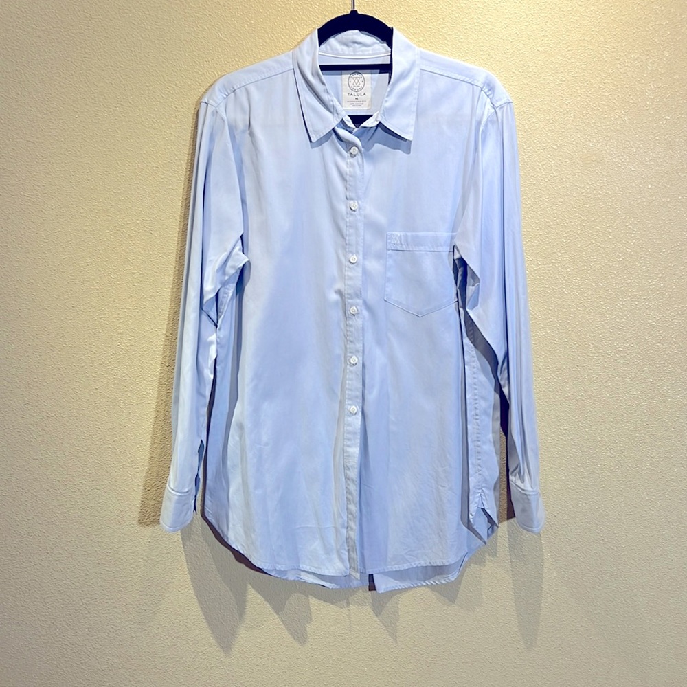Talula brand, size medium long sleeve shirt. Light blue.